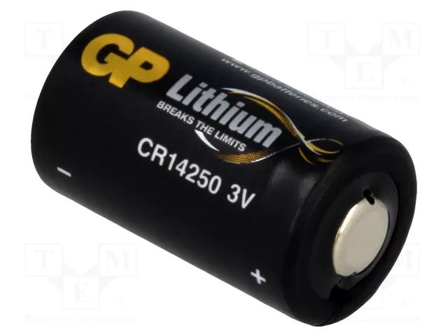 Battery: lithium; 1/2AA; 3V; 800mAh; non-rechargeable; Ø14.3x25mm GP BAT-CR14250-3V/GP