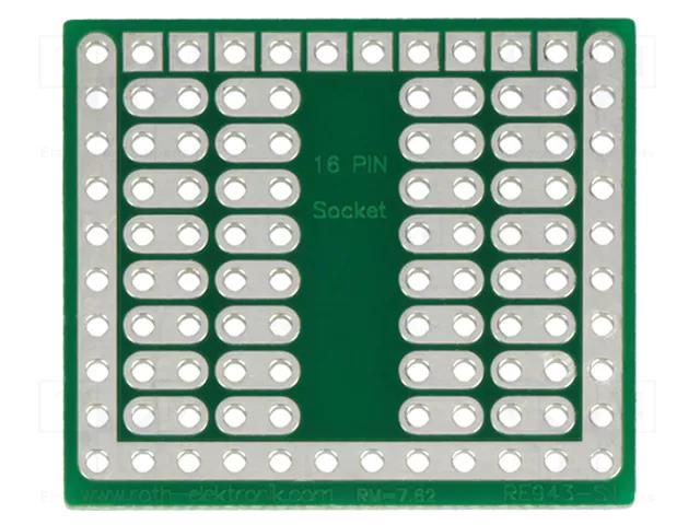 Board: universal; single sided,prototyping; W: 27.3mm; L: 31.75mm ROTH ELEKTRONIK GMBH RE943-S1