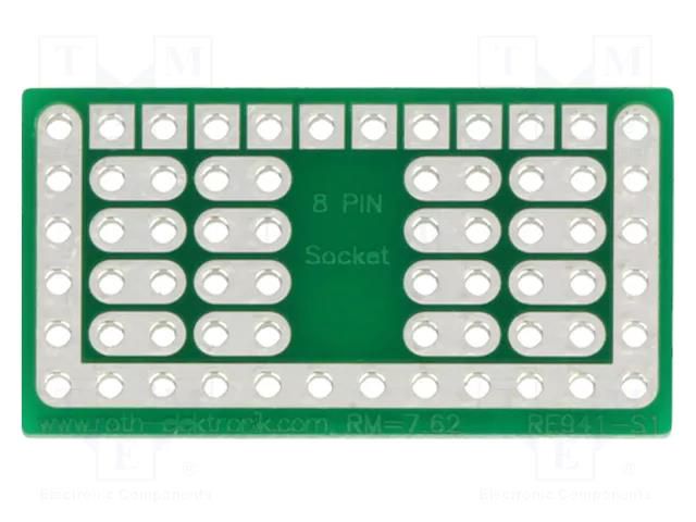 Board: universal; single sided,prototyping; W: 17.14mm; L: 31.75mm ROTH ELEKTRONIK GMBH RE941-S1