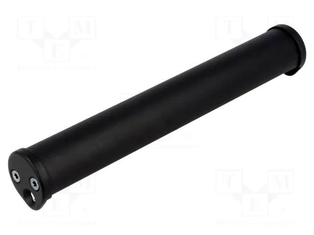 Holder; aluminium; black; H: 34.5mm; L: 206mm; Ø: 30mm; oval; handle ELESA+GANTER GN481-30-200-SW