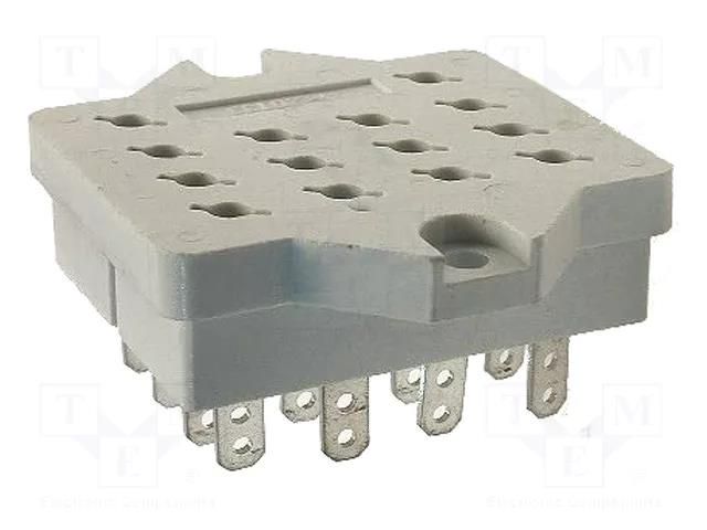 Socket; PIN: 14; 10A; 250VAC; PCB; for soldering; -40÷70°C; R15 RELPOL GOP14