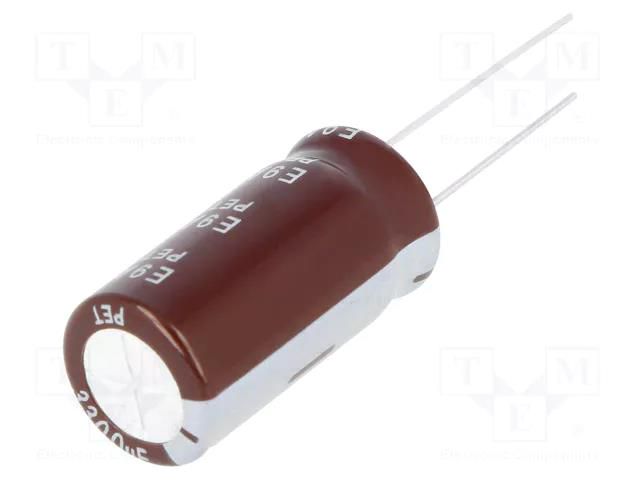 Capacitor: electrolytic; THT; 3300uF; 16VDC; Ø12x25mm; Pitch: 5mm SAMWHA RD1C338M12025BB