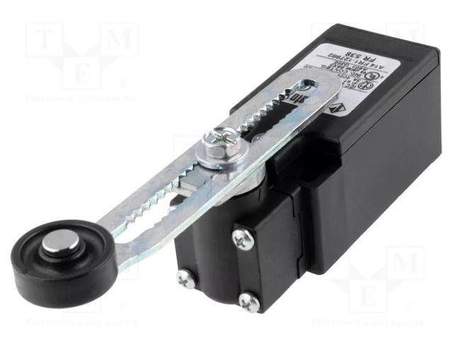 Limit switch; adjustable lever R 53-112mm, roll Ø20mm; NO + NC PIZZATO ELETTRICA FR556
