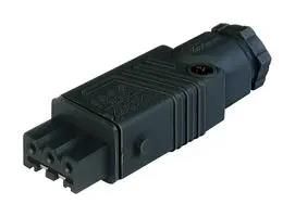 POWER CONN, RCPT, 3+PE, SCREW, CABLE STAK 3 N SCHWARZ/BLACK
