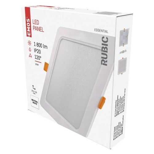 LED recessed luminaire RUBIC, square, white, 18W, neutral white, EMOS ZD2442 8592920108604