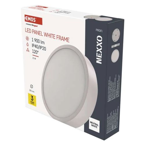 LED surface luminaire NEXXO, round, white, 21W, neutral white, EMOS ZM5145