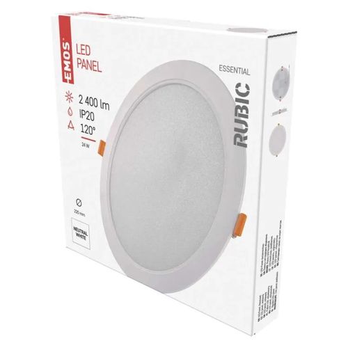 LED recessed luminaire RUBIC, round, white, 24W, neutral white, EMOS ZD1452 8592920108703