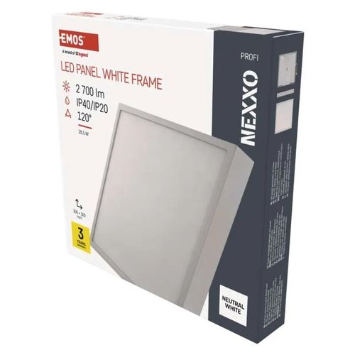 LED surface luminaire NEXXO, square, white, 28.5W, neutral white, EMOS ZM6155 8592920124277