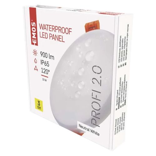 LED panel VIXXO 125 mm, round, built-in, white, 10 W neutral white, EMOS ZV1132 8592920067949