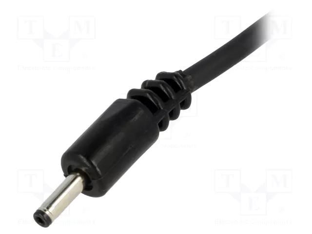 Cable; 2x1mm2; wires,DC 1,3/3,5 plug; straight; black; 1.5m BQ CABLE DC.CAB.0610.0150