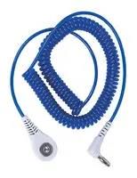 COIL CORD, SNAP SOCKET, BLUE, 6FT 09150