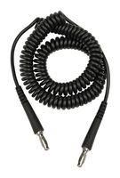 COIL CORD, BANANA PLUG, BLACK, 20FT 14114