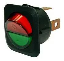 ROCKER SWITCH, SPST, 25A, 12VDC, PANEL MCR13-203AL3-01-BGRGR1