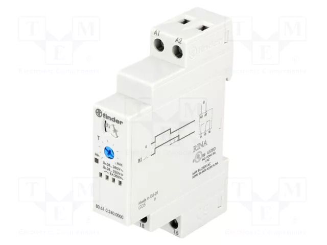 Automation module: timer; 0,05s÷180s; SPDT; 250VAC/8A; 24÷240VDC FINDER 80.61.0.240.000