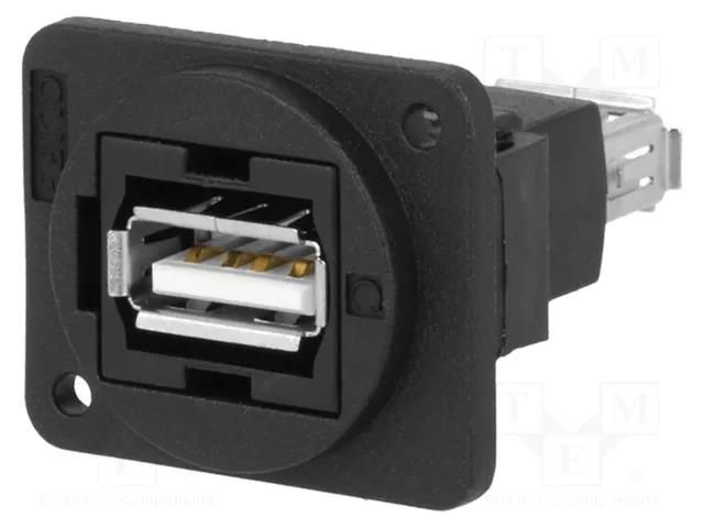 Coupler; USB A socket,both sides; FT; USB 2.0; plastic; 19x24mm CLIFF CP30208NX