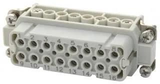 HEAVY DUTY INSERT, RCPT, 16POS, 20-14AWG 93601-0143