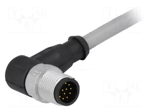 Connector: M12; plug; male; PIN: 12; angled 90°; cables; 1.5m HARTING 21348600C79015
