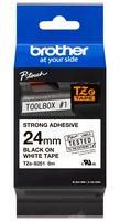 PET FILM TAPE, ADHESIVE, BLACK ON WHITE TZES251