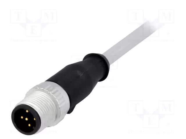 Connector: M12; plug; male; PIN: 5; straight; cables; 0.5m HARTING 21348400585005