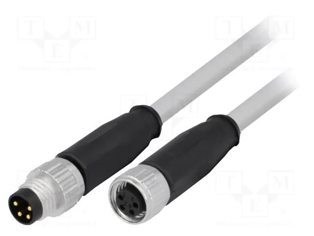 Cable: for sensors/automation; M8 male,M8 female; PIN: 4; plug; 2m HARTING 21348081481020