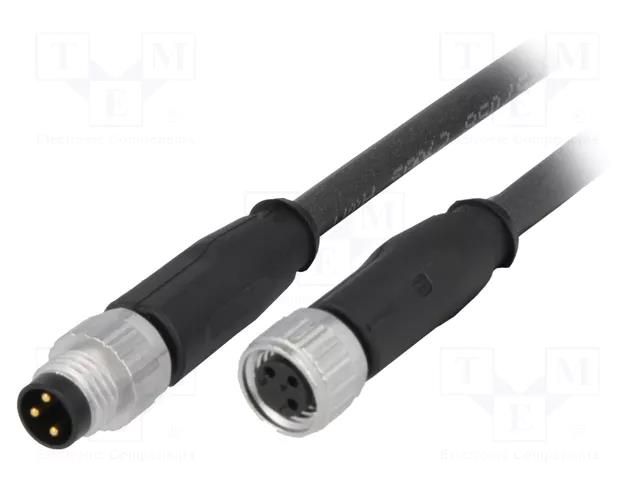 Cable: for sensors/automation; M8 male,M8 female; PIN: 3; plug; 1m HARTING 21348081388010