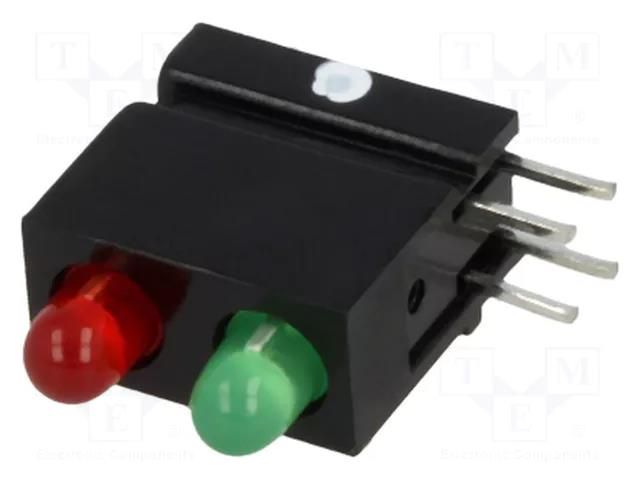 LED; in housing; 3mm; No.of diodes: 2; red/green; 2mA; 60° MENTOR 1801.8233