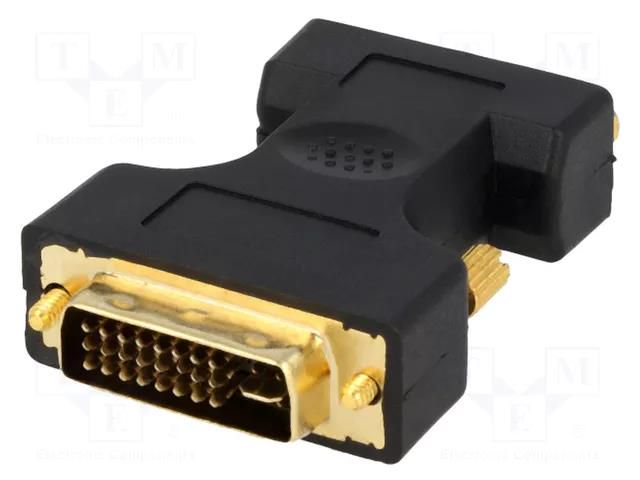 Adapter; D-Sub 15pin HD socket,DVI-I (24+5) plug; black LOGILINK AD0001