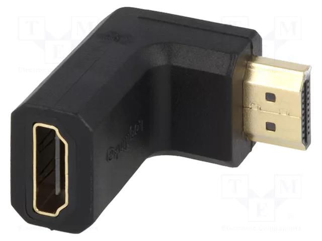 Adapter; HDMI socket,HDMI plug 90° up/down; black LOGILINK AH0005