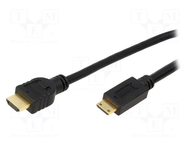 Cable; HDMI plug,mini HDMI plug; PVC; HDMI 1.4; Len: 2m; black LOGILINK CH0023