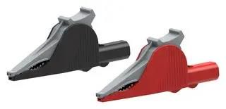 ALLIGATOR CLIP W/4MM JACK, 36A, BLK/RED 72-14312