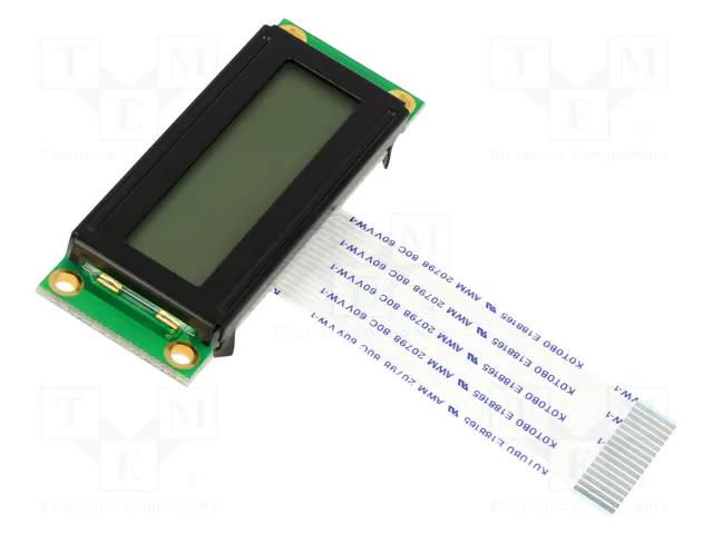 Display: LCD; alphanumeric; STN Positive; 16x2; 53x20x7.5mm; LED DISPLAY ELEKTRONIK DEM16223SYH-PY