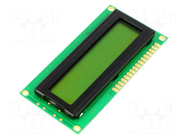 Display: LCD; alphanumeric; STN Positive; 16x2; 80x36x9mm; PIN: 16 DISPLAY ELEKTRONIK DEM16213SYH