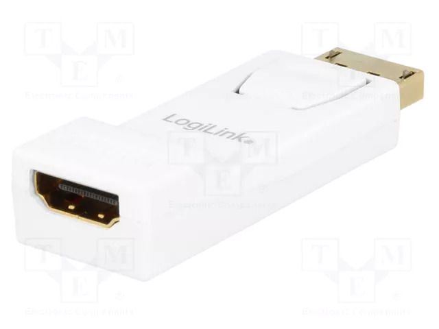 Adapter; DisplayPort plug,HDMI socket; white LOGILINK CV0057