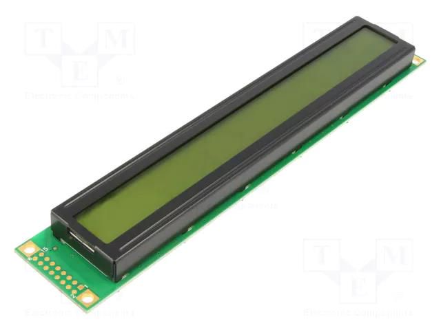 Display: LCD; alphanumeric; STN Positive; 40x2; 182x33.5x14mm; LED DISPLAY ELEKTRONIK DEM40271SYH-LY-C