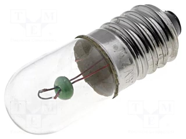 Filament lamp: miniature; E10; 6.3VDC; 300mA; Bulb: cylindrical; 2W BRIGHTMASTER LAMP-E10/6/300