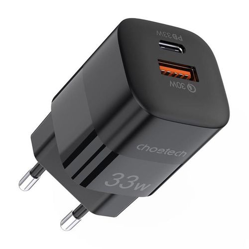 Wall charger Choetech PD5006 30W, A+C dual port (black), Choetech PD5006-EU-BK