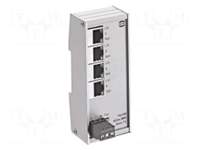 Switch Ethernet; unmanaged; Number of ports: 4; 9÷60VDC; RJ45 HARTING 24020040000