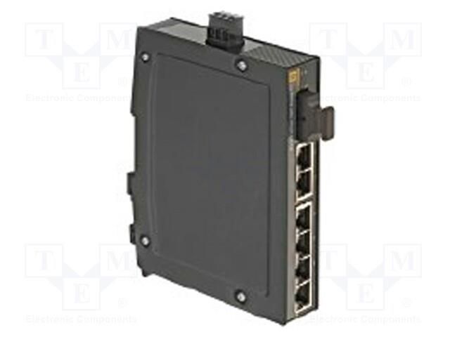 Switch Ethernet; unmanaged; Number of ports: 6; 9÷60VDC; RJ45,SC HARTING 24030061100