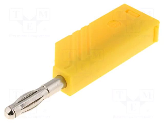 Connector: 4mm banana; plug; 24A; yellow; non-insulated AXIOMET LASNWS-GE