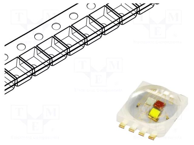 Power LED; RAGB; EMITER; 140°; 350mA; 5W; 9.1x7x3.1mm ProLight Opto PC8N-5L4E-C