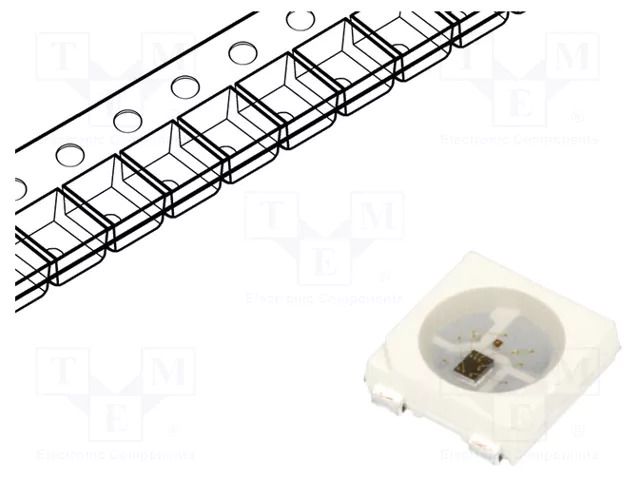 Programmable LED; RGB; SMD; 5050,PLCC4; 2÷2.2/3÷3.4/3÷3.4VDC OPTOSUPPLY OSTW5050C1A