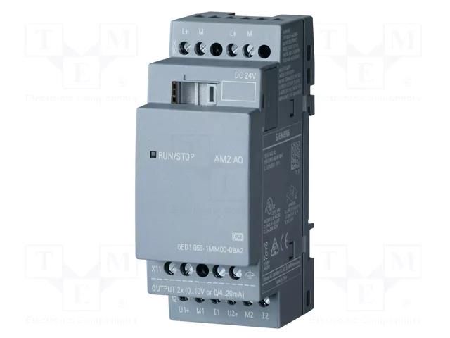 Module: extension; OUT 1: 0÷10V,0/4÷20mA; 12÷24VDC; LOGO! 8 SIEMENS 6ED1055-1MM00-0BA2