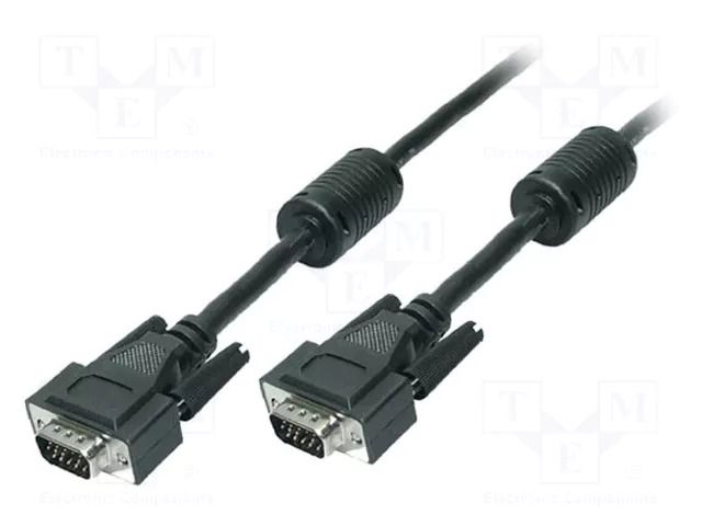 Cable; D-Sub 15pin HD plug,both sides; black; 1.8m LOGILINK CV0001