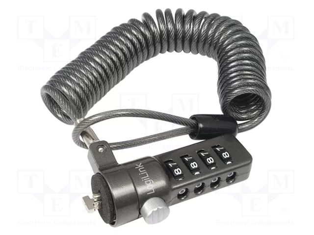 Security wire; black; Features: cipher security; 1.8m LOGILINK NBS004
