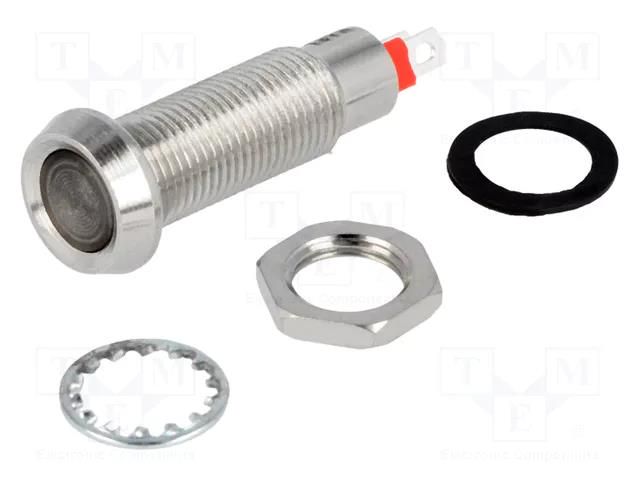 Indicator: LED; recessed; yellow; 24VDC; Ø8.1mm; IP67; connectors MARL 508-521-22