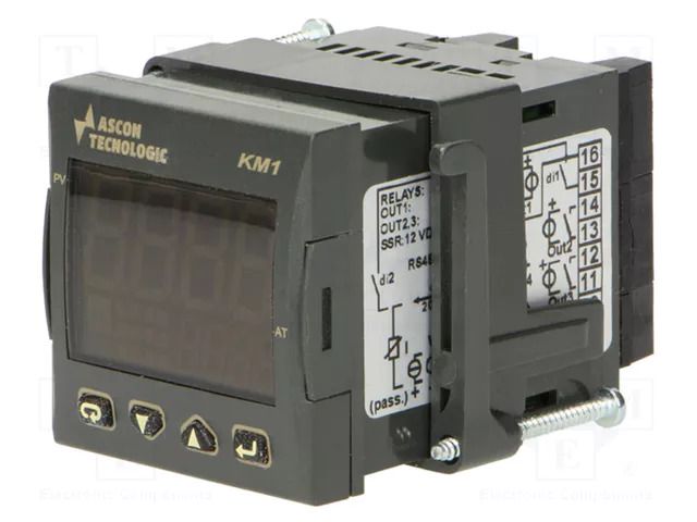 Module: regulator; temperature; 0÷999.9°C; SPST-NO; OUT 2: SPST-NO ASCON TECNOLOGIC KM1-HCRR-D