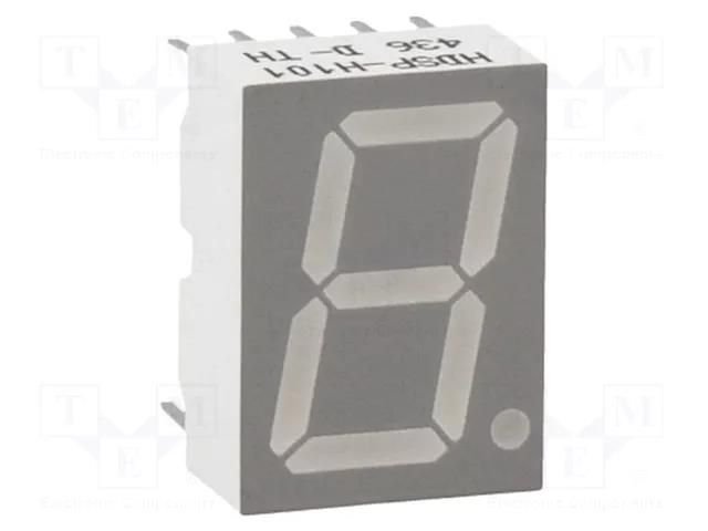 Display: LED; 7-segment; 14.22mm; 0.56"; No.char: 1; red; 0.4÷0.7mcd BROADCOM (AVAGO) HDSP-H101