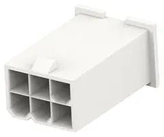 PLUG HOUSING, 6POS, POLYAMIDE, WHITE 1969604-6