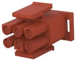 PLUG HOUSING, 6POS, NYLON, BROWN 1-350715-1