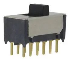 SLIDE SWITCH, DPDT, 0.02A, 20V, TH 1-1437579-9